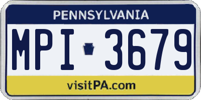 PA license plate MPI3679