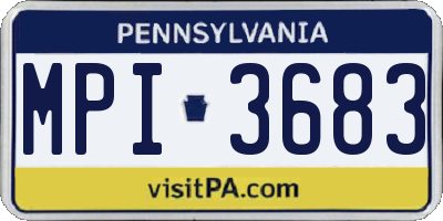 PA license plate MPI3683