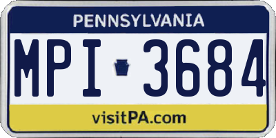 PA license plate MPI3684