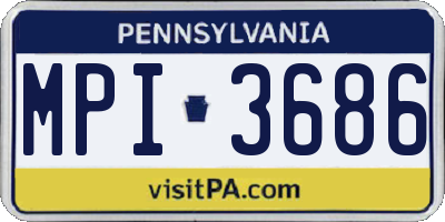 PA license plate MPI3686