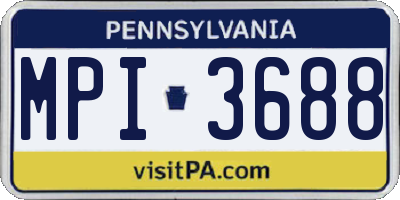 PA license plate MPI3688