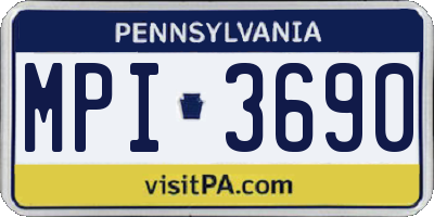 PA license plate MPI3690