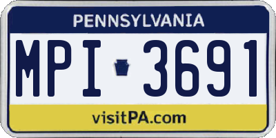 PA license plate MPI3691