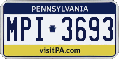 PA license plate MPI3693