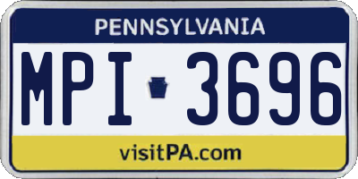 PA license plate MPI3696