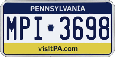 PA license plate MPI3698