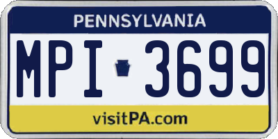 PA license plate MPI3699