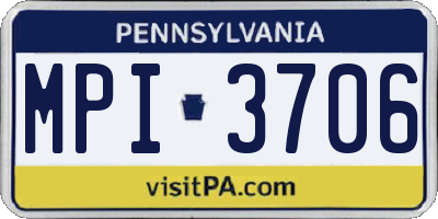 PA license plate MPI3706