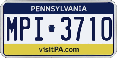 PA license plate MPI3710