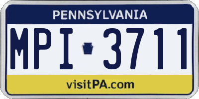 PA license plate MPI3711