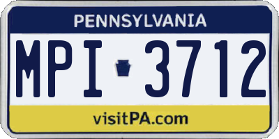 PA license plate MPI3712