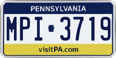 PA license plate MPI3719