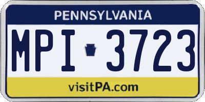 PA license plate MPI3723