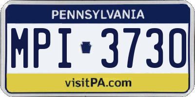 PA license plate MPI3730