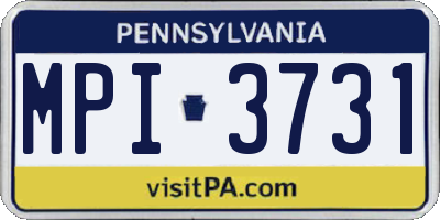 PA license plate MPI3731