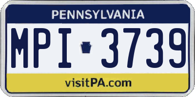 PA license plate MPI3739