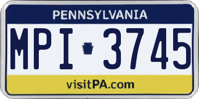 PA license plate MPI3745