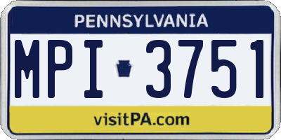 PA license plate MPI3751