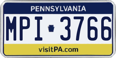 PA license plate MPI3766
