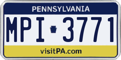 PA license plate MPI3771