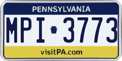PA license plate MPI3773