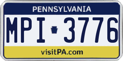PA license plate MPI3776