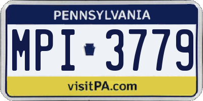 PA license plate MPI3779