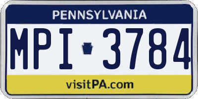PA license plate MPI3784