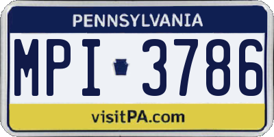 PA license plate MPI3786