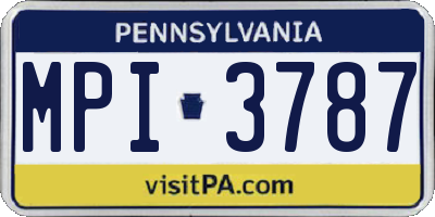 PA license plate MPI3787