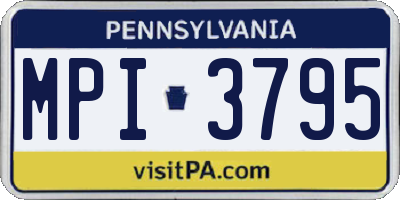 PA license plate MPI3795
