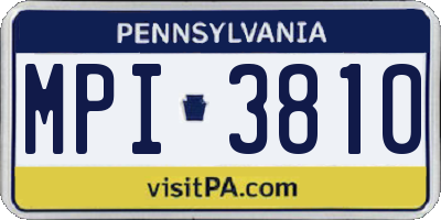 PA license plate MPI3810