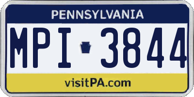 PA license plate MPI3844