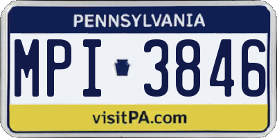 PA license plate MPI3846