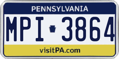 PA license plate MPI3864