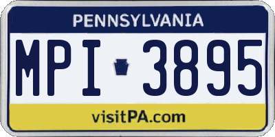 PA license plate MPI3895
