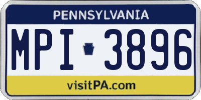 PA license plate MPI3896