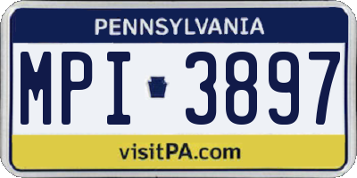 PA license plate MPI3897