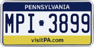 PA license plate MPI3899