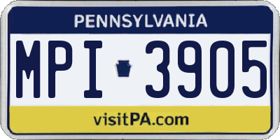 PA license plate MPI3905