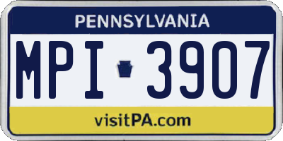 PA license plate MPI3907