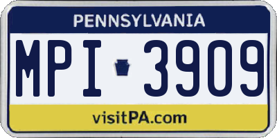 PA license plate MPI3909
