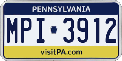 PA license plate MPI3912