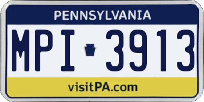 PA license plate MPI3913