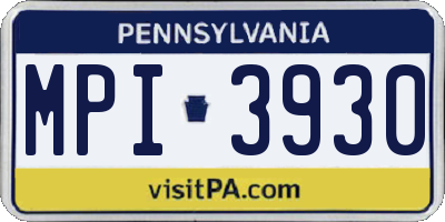 PA license plate MPI3930