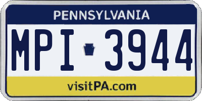 PA license plate MPI3944