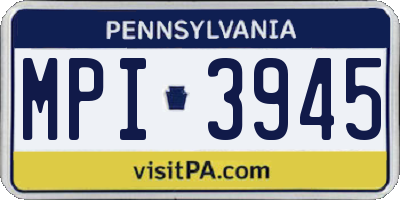 PA license plate MPI3945
