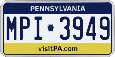 PA license plate MPI3949