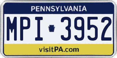 PA license plate MPI3952