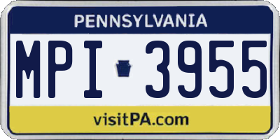 PA license plate MPI3955